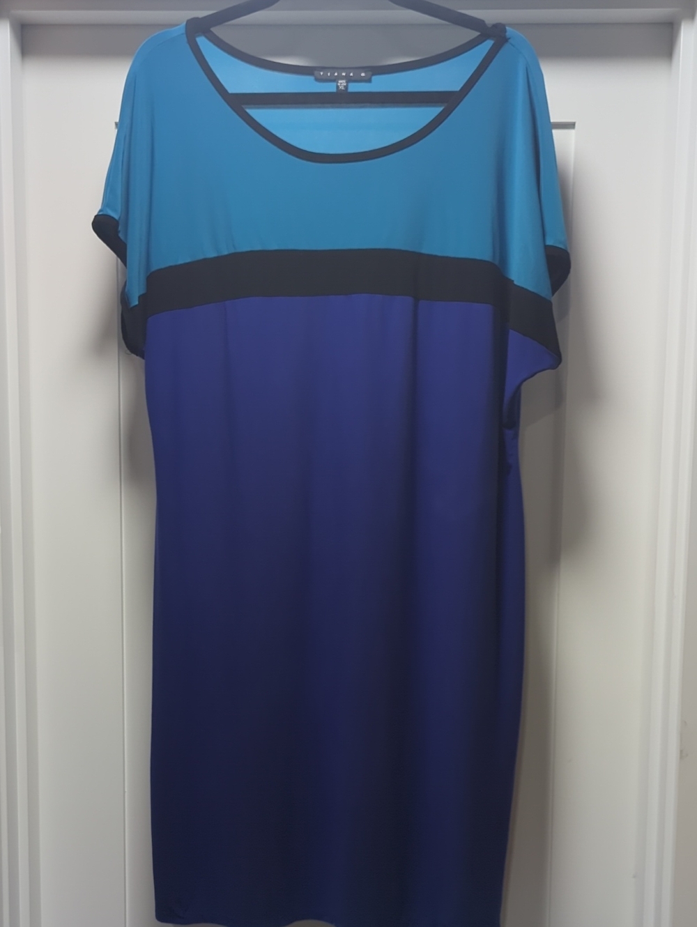 Tiana B. Teal, blue And Black Dress